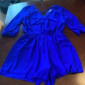 Cobalt blue chiffon romper
